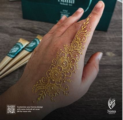 gold henna 3 Gold Henna Cone